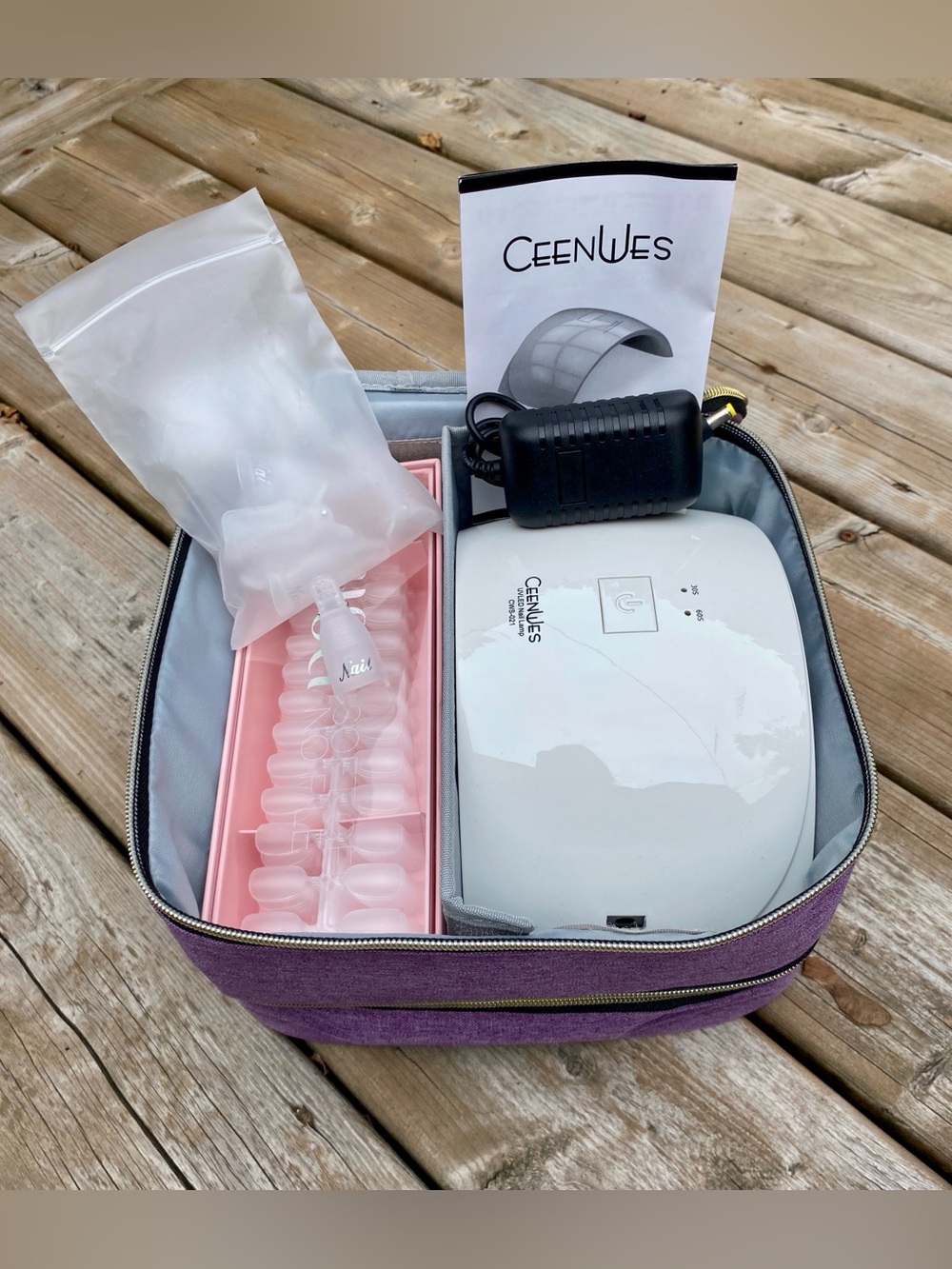 Gel Nail Bundle with Purple Carry Case